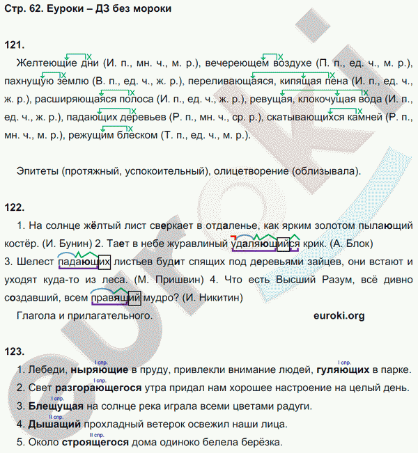 Рабочая тетрадь по русскому языку 6 класс. Орфография. ФГОС Ларионова Страница 62