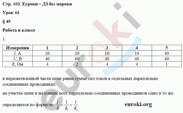 Рабочая тетрадь по физике 8 класс. ФГОС Минькова, Иванова Страница 103