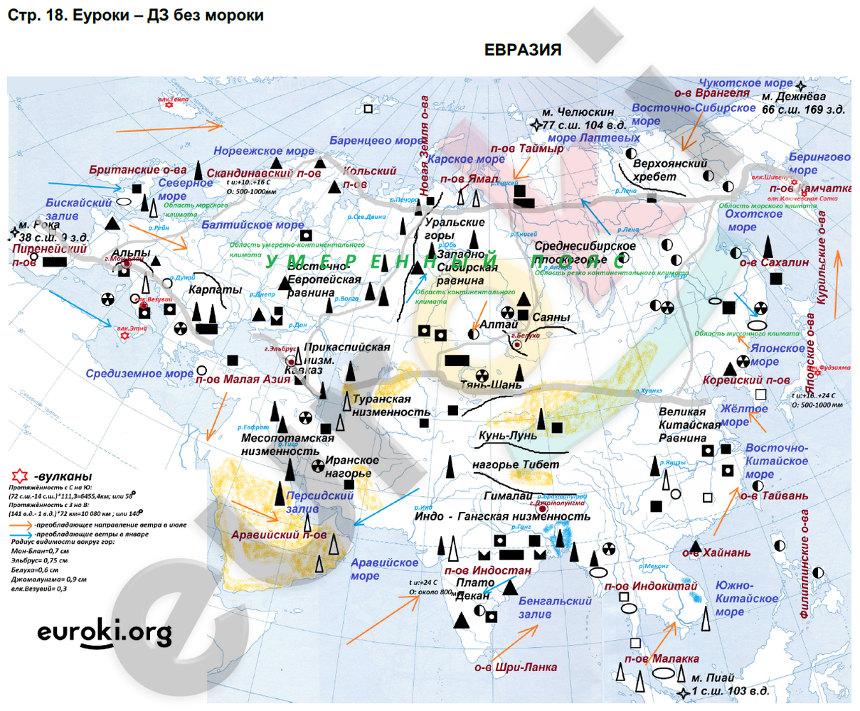Контурные карты по географии 7 класс Душина, Летягин Страница 18