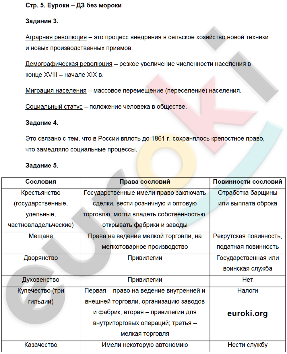 Рабочая тетрадь по истории России 9 класс. Часть 1, 2 Чернова Страница 5