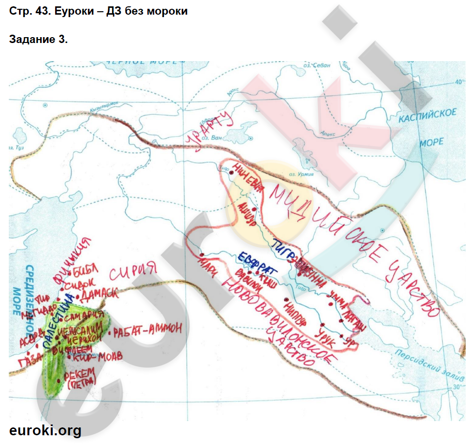 Контурная карта по истории 5 курбский