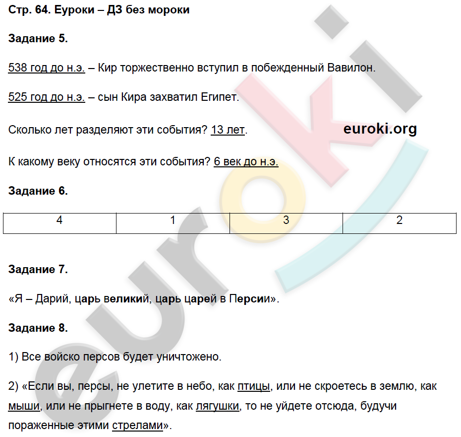 Рабочая тетрадь по истории Древнего мира 5 класс. Часть 1, 2 Чернова Страница 64