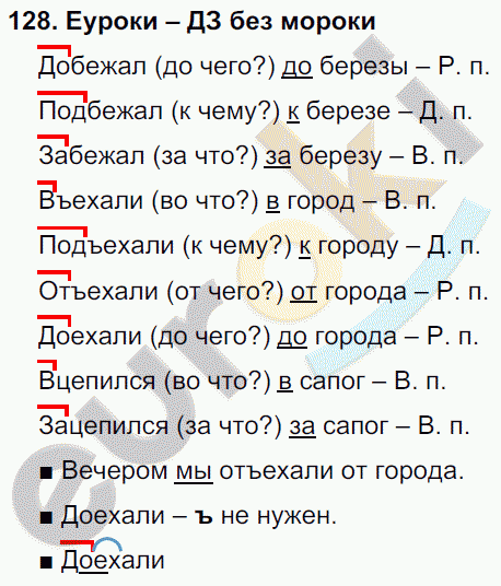 Русский язык 4 класс. Часть 1, 2 Соловейчик, Кузьменко Задание 128
