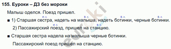 Русский язык 4 класс. Часть 1, 2 Соловейчик, Кузьменко Задание 155