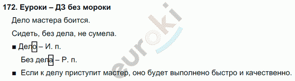 Русский язык 4 класс. Часть 1, 2 Соловейчик, Кузьменко Задание 172