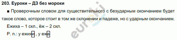 Русский язык 4 класс. Часть 1, 2 Соловейчик, Кузьменко Задание 203