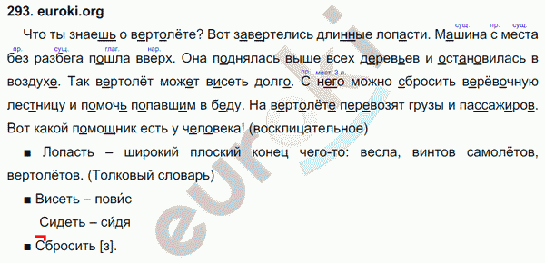 Русский язык 4 класс. Часть 1, 2 Соловейчик, Кузьменко Задание 293