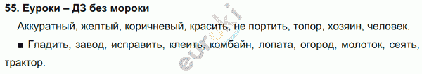 Русский язык 4 класс. Часть 1, 2 Соловейчик, Кузьменко Задание 55