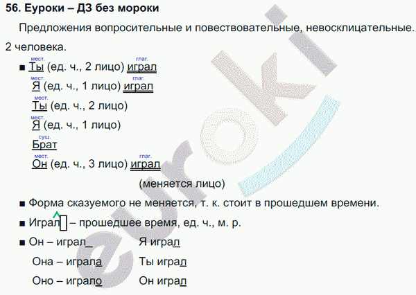 Русский язык 4 класс. Часть 1, 2 Соловейчик, Кузьменко Задание 56