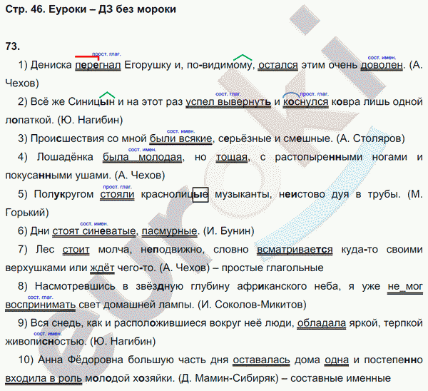 Рабочая тетрадь по русскому языку 8 класс  Литвинова Страница 46