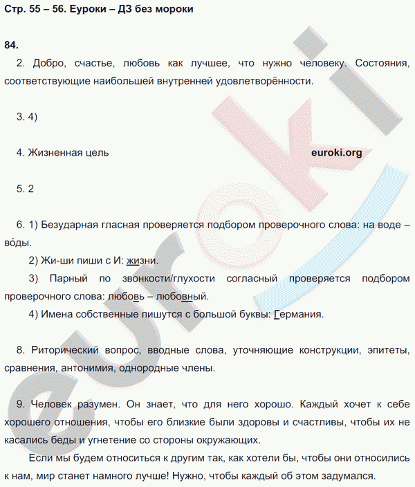 Рабочая тетрадь по русскому языку 8 класс  Литвинова Страница 55