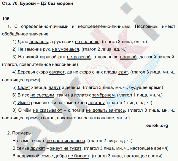 Рабочая тетрадь по русскому языку 8 класс  Литвинова Страница 70