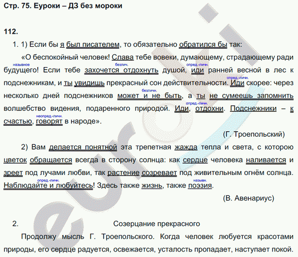 Рабочая тетрадь по русскому языку 8 класс  Литвинова Страница 75