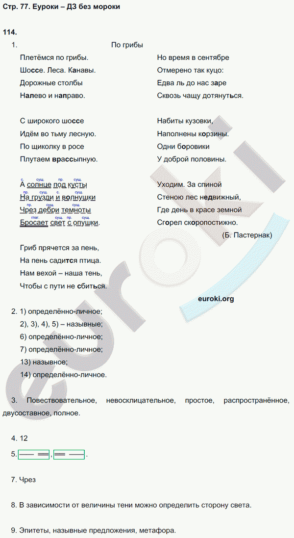 Рабочая тетрадь по русскому языку 8 класс  Литвинова Страница 77