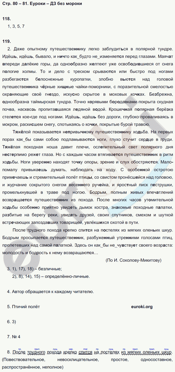 Рабочая тетрадь по русскому языку 8 класс  Литвинова Страница 80