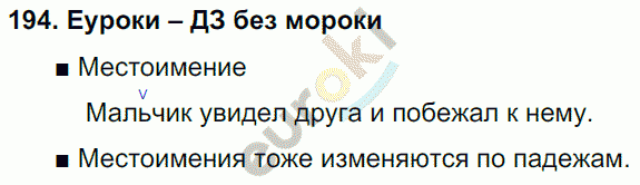 Русский язык 3 класс. Часть 1, 2 Соловейчик, Кузьменко Задание 194