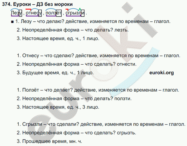 Русский язык 3 класс. Часть 1, 2 Соловейчик, Кузьменко Задание 374