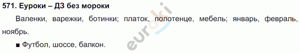 Русский язык 3 класс. Часть 1, 2 Соловейчик, Кузьменко Задание 571