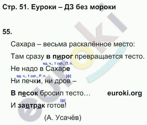 Рабочая тетрадь по русскому 3 класс. Часть 1, 2. ФГОС Байкова Страница 51