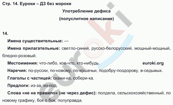 Рабочая тетрадь по русскому языку 8 класс Львов Страница 14