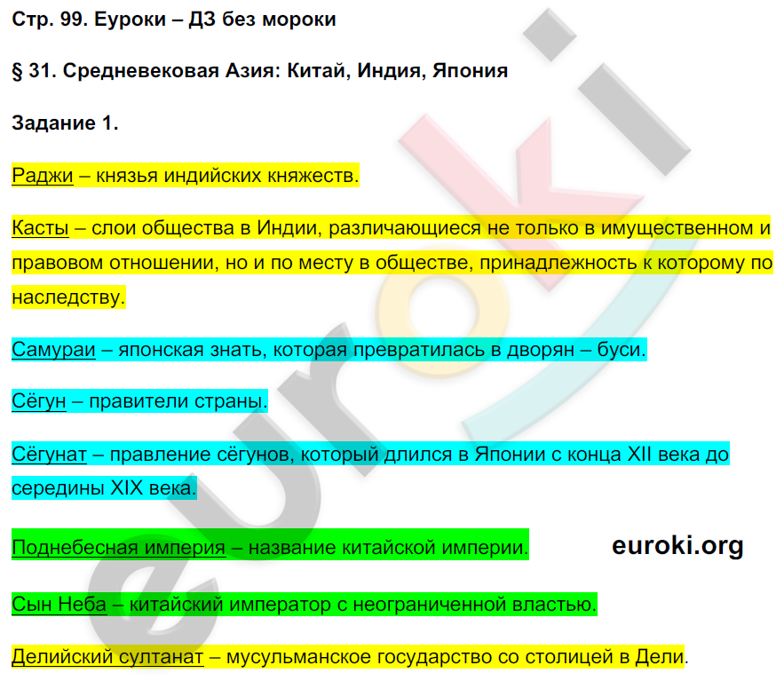 Рабочая тетрадь по истории Средних веков 6 класс Чернова Страница 99