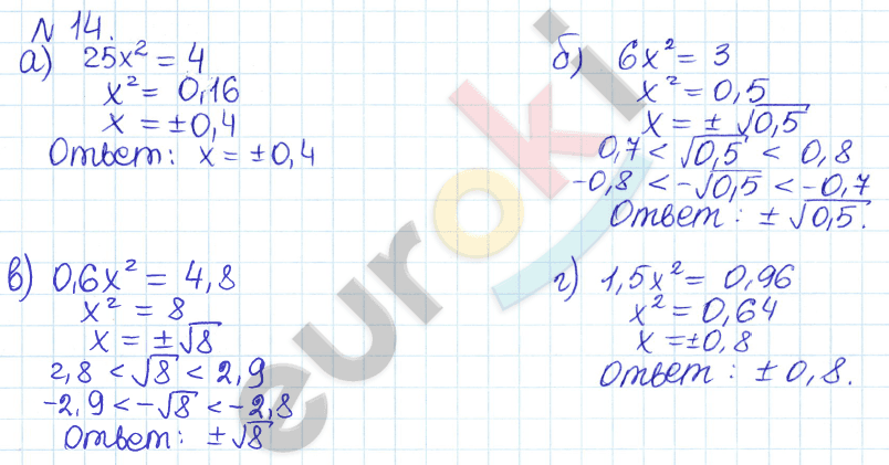 Алгебра 9 класс Дорофеев, Суворова Задание 14