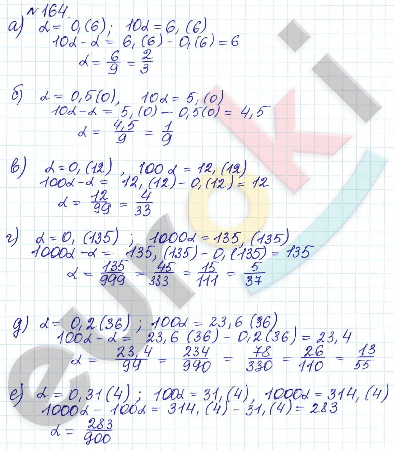 Алгебра 9 класс Дорофеев, Суворова Задание 164