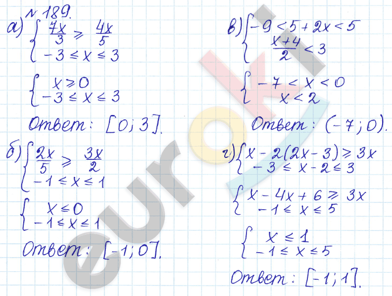 Алгебра 9 класс Дорофеев, Суворова Задание 189
