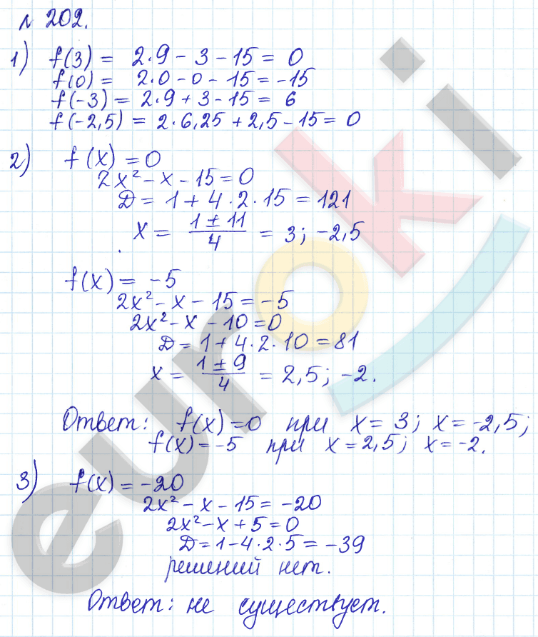 Алгебра 9 класс Дорофеев, Суворова Задание 202