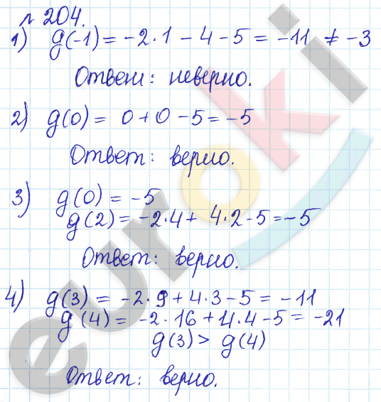 Алгебра 9 класс Дорофеев, Суворова Задание 204
