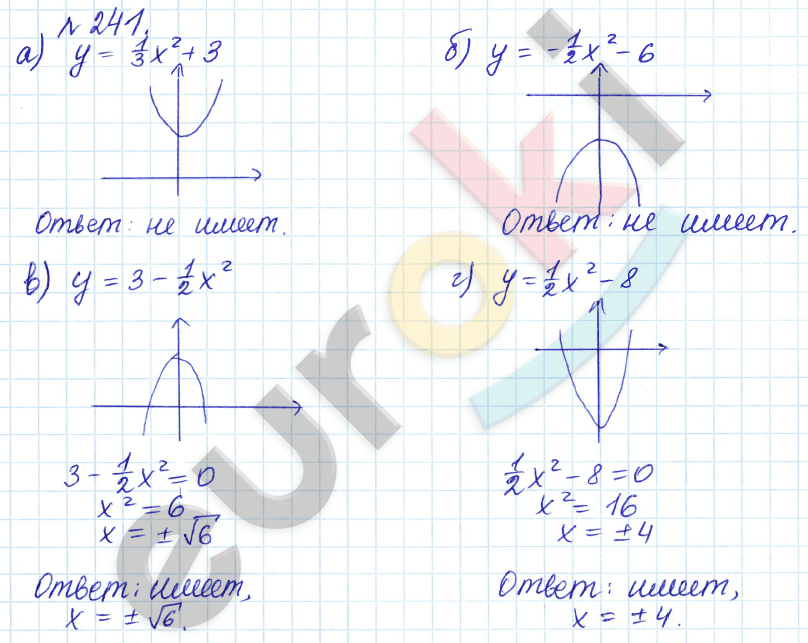 Алгебра 9 класс Дорофеев, Суворова Задание 241