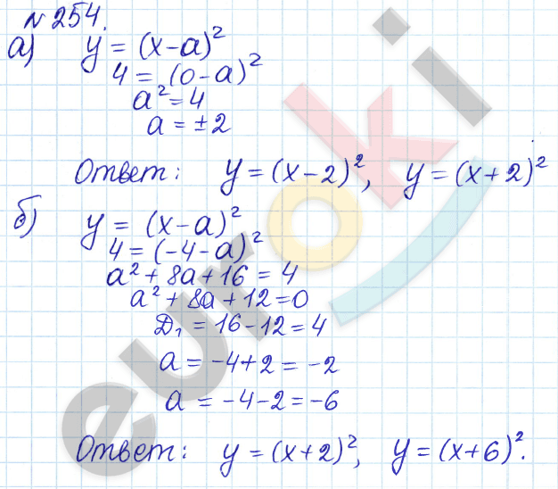 Алгебра 9 класс Дорофеев, Суворова Задание 254