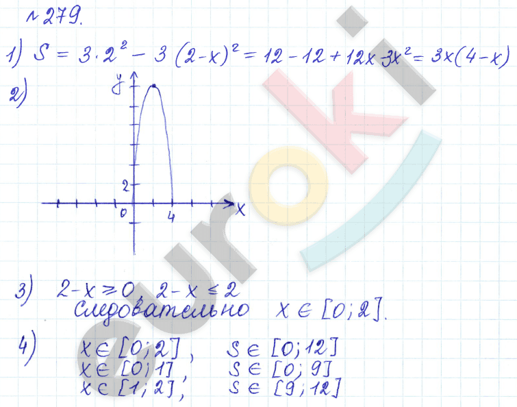 Алгебра 9 класс Дорофеев, Суворова Задание 279