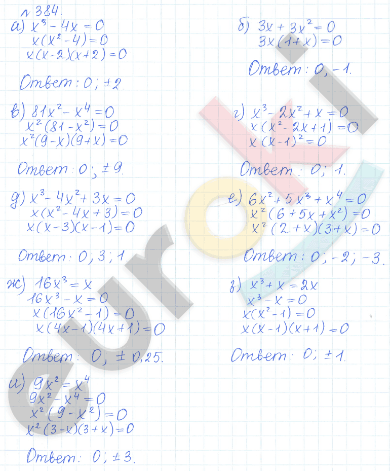 Алгебра 9 класс Дорофеев, Суворова Задание 384