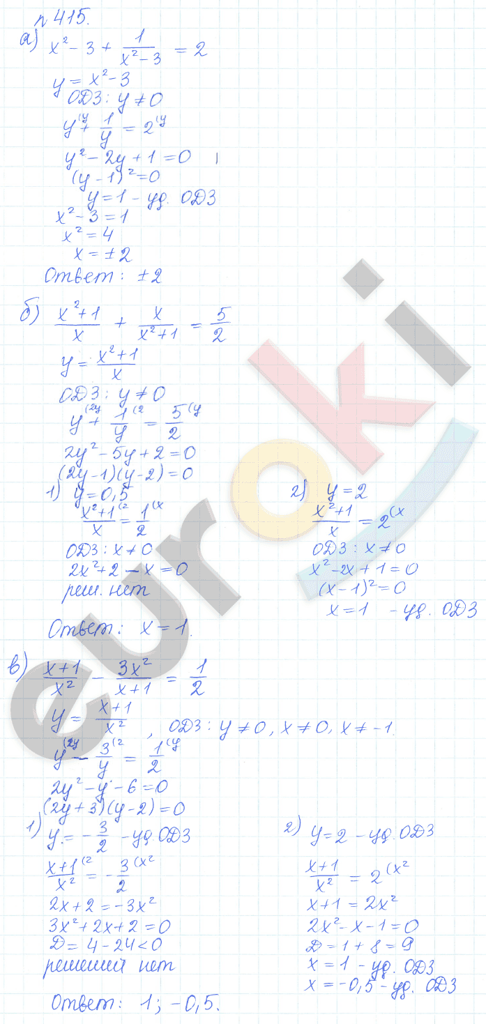 Алгебра 9 класс Дорофеев, Суворова Задание 415