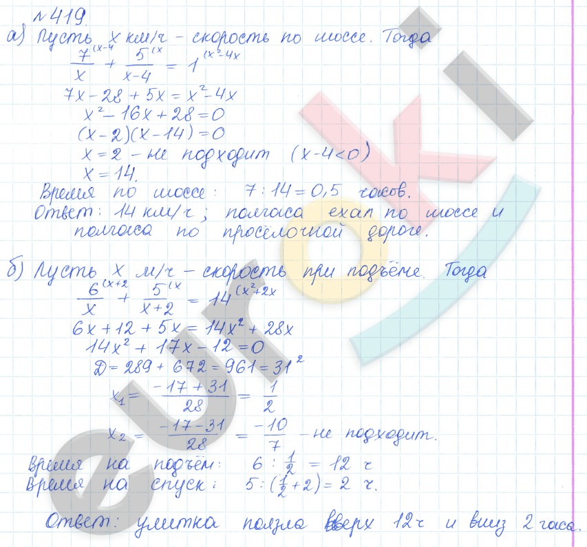 Алгебра 9 класс Дорофеев, Суворова Задание 419