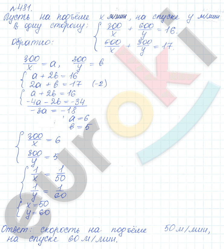 Алгебра 9 класс Дорофеев, Суворова Задание 481