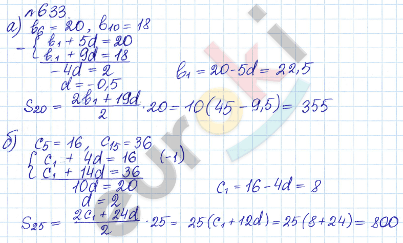 Алгебра 9 класс Дорофеев, Суворова Задание 633