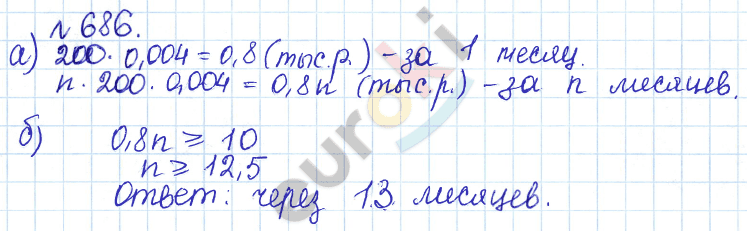 Алгебра 9 класс Дорофеев, Суворова Задание 686