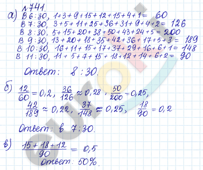 Алгебра 9 класс Дорофеев, Суворова Задание 741