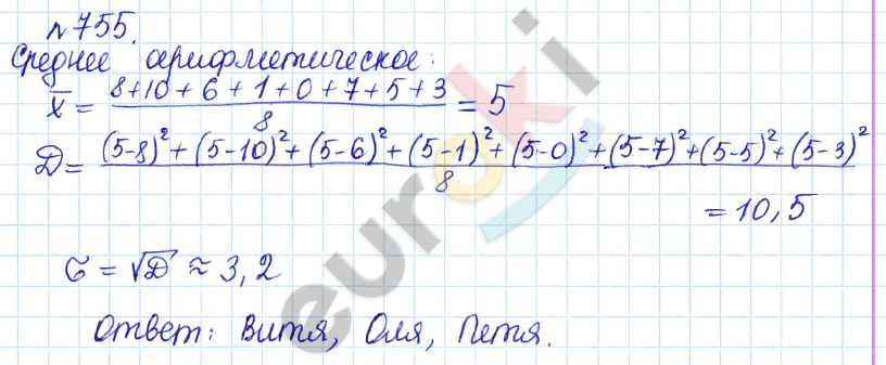 Алгебра 9 класс Дорофеев, Суворова Задание 755