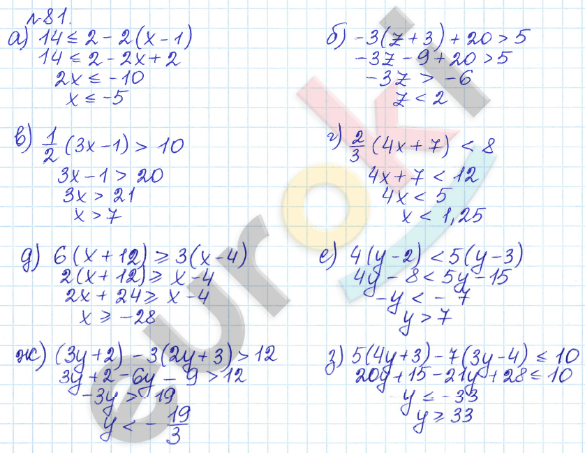 Алгебра 9 класс Дорофеев, Суворова Задание 81
