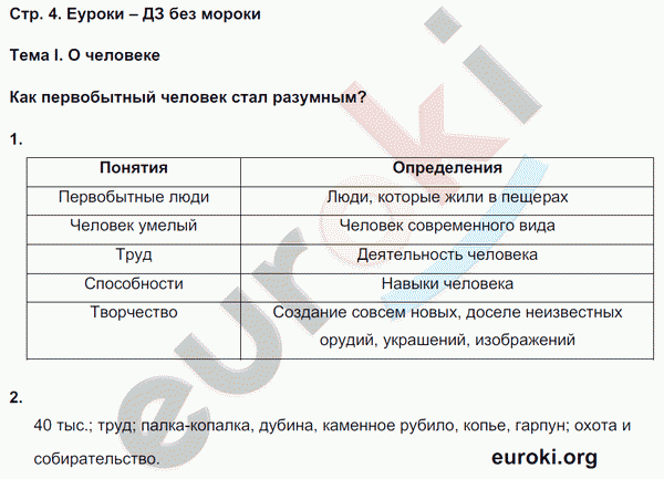 Рабочая тетрадь по обществознанию 5 класс Болотина, Мишина Страница 4