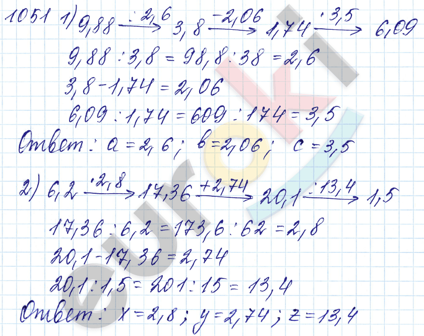 Математика 5 класс. ФГОС Мерзляк, Полонский, Якир Задание 1051