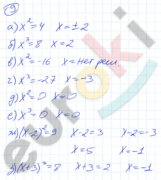 Дидактические материалы по алгебре 8 класс Евстафьева, Карп Задание 9