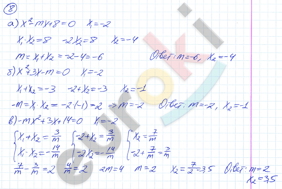 Дидактические материалы по алгебре 8 класс Евстафьева, Карп Задание 8