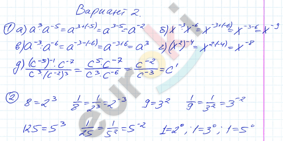 Дидактические материалы по алгебре 8 класс Евстафьева, Карп Вариант 2