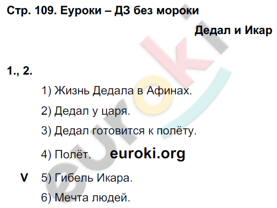 Рабочая тетрадь по литературному чтению 4 класс. Часть 1, 2. ФГОС Кубасова Страница 109