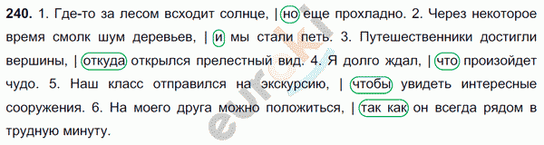 Русский язык 5 класс. Часть 1, 2. ФГОС Ладыженская, Баранов Задание 240