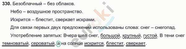 Русский язык 5 класс. Часть 1, 2. ФГОС Ладыженская, Баранов Задание 330